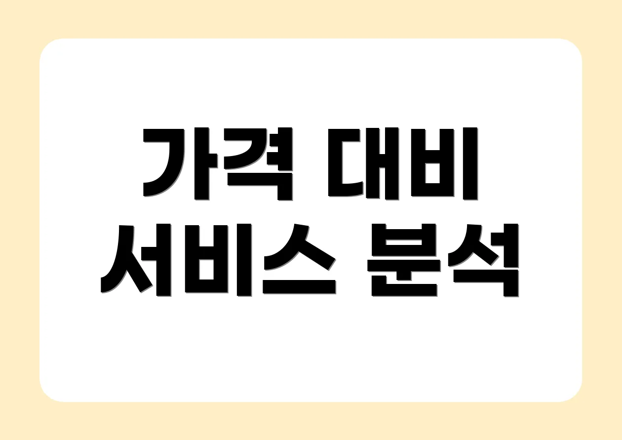 가격 대비 서비스 분석