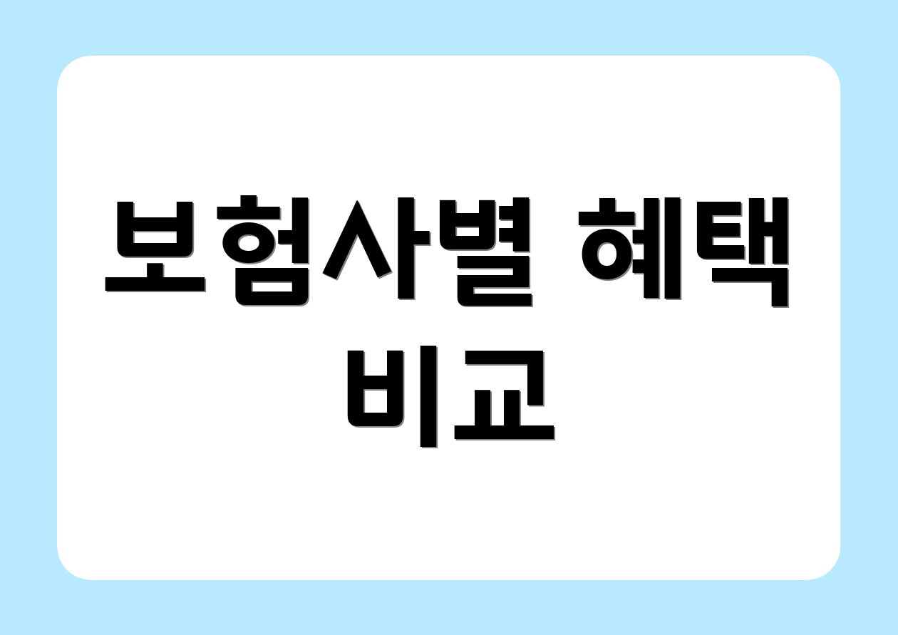 보험사별 혜택 비교