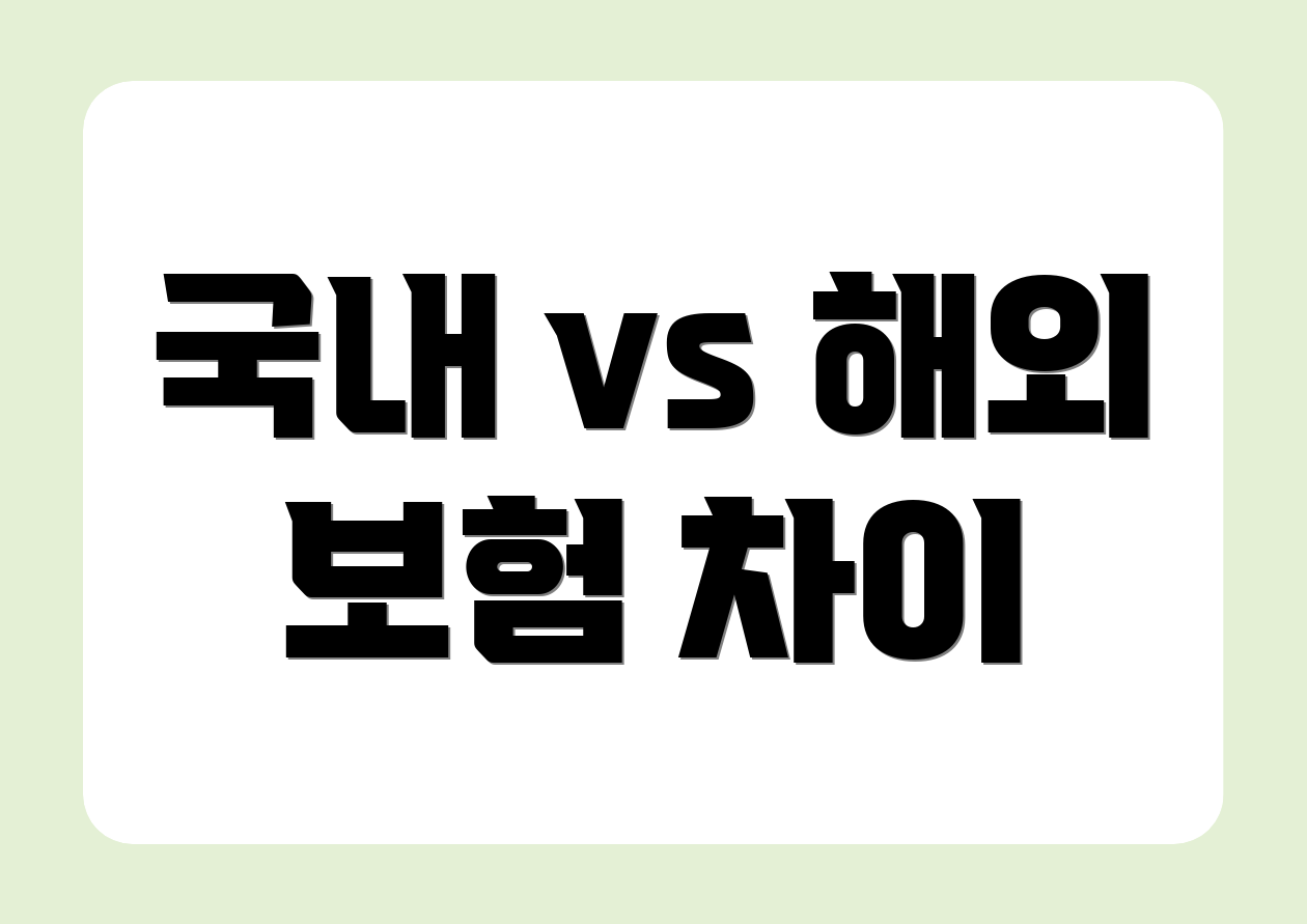 국내 vs 해외 보험 차이