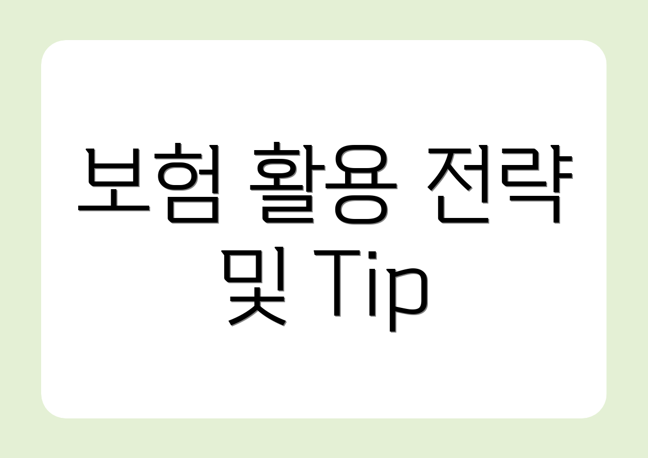 보험 활용 전략 및 Tip