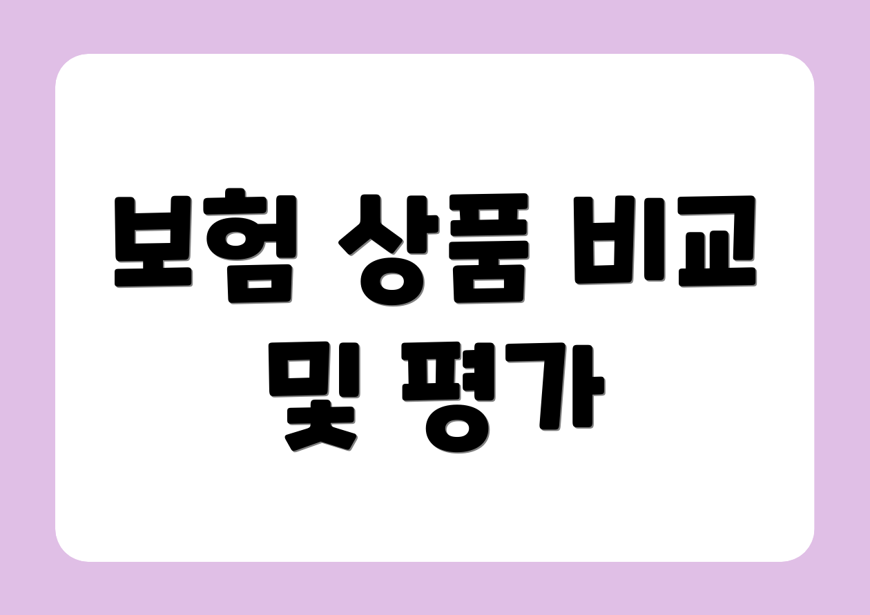 보험 상품 비교 및 평가