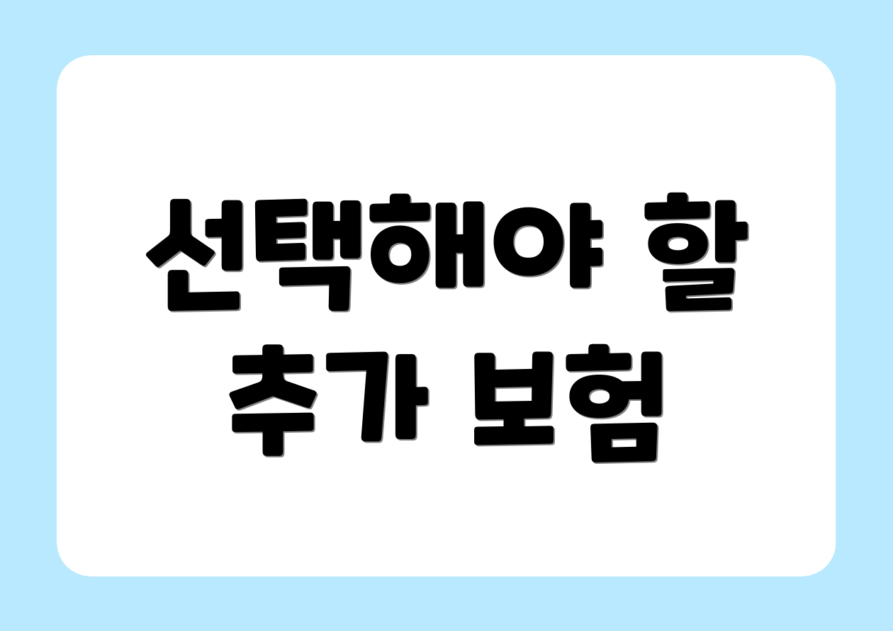 선택해야 할 추가 보험