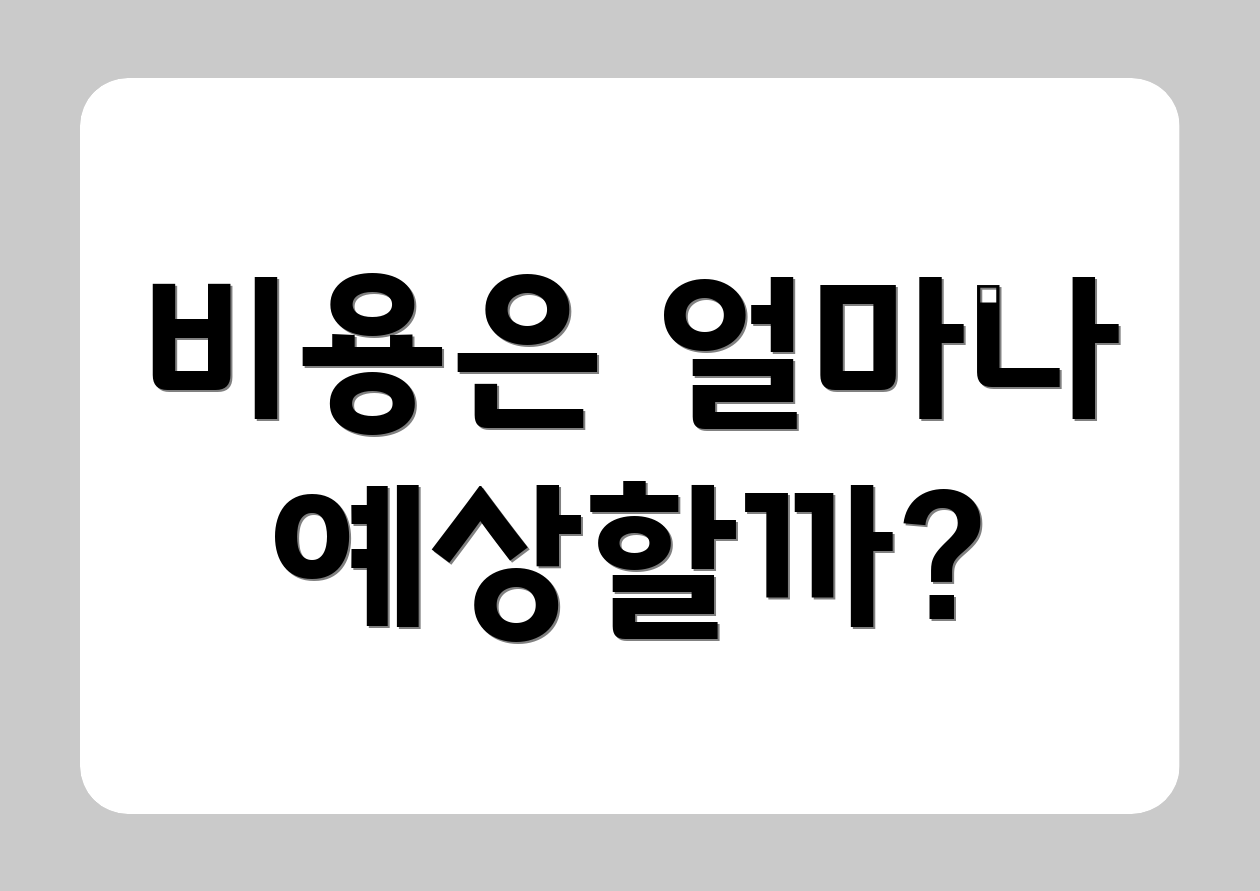 비용은 얼마나 예상할까?