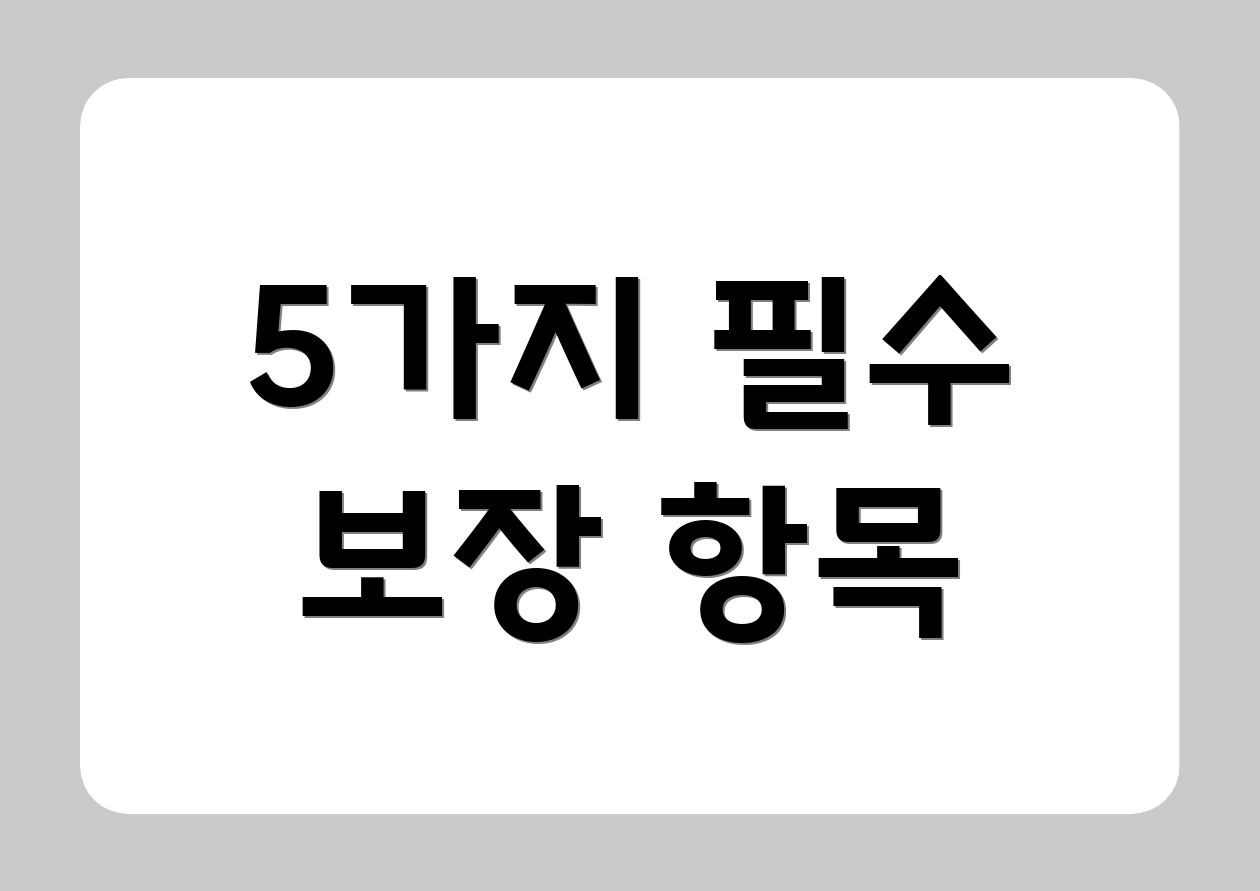 5가지 필수 보장 항목