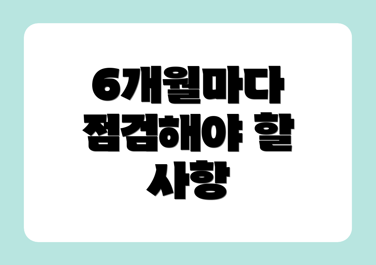 6개월마다 점검해야 할 사항