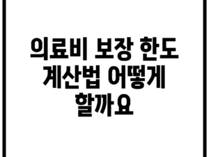의료비 보장 한도 계산법, 어떻게 할까요?