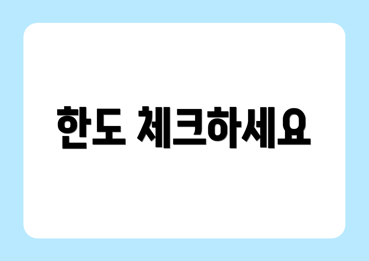 한도 체크하세요