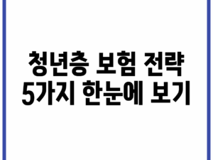 청년층 보험 전략 5가지 한눈에 보기